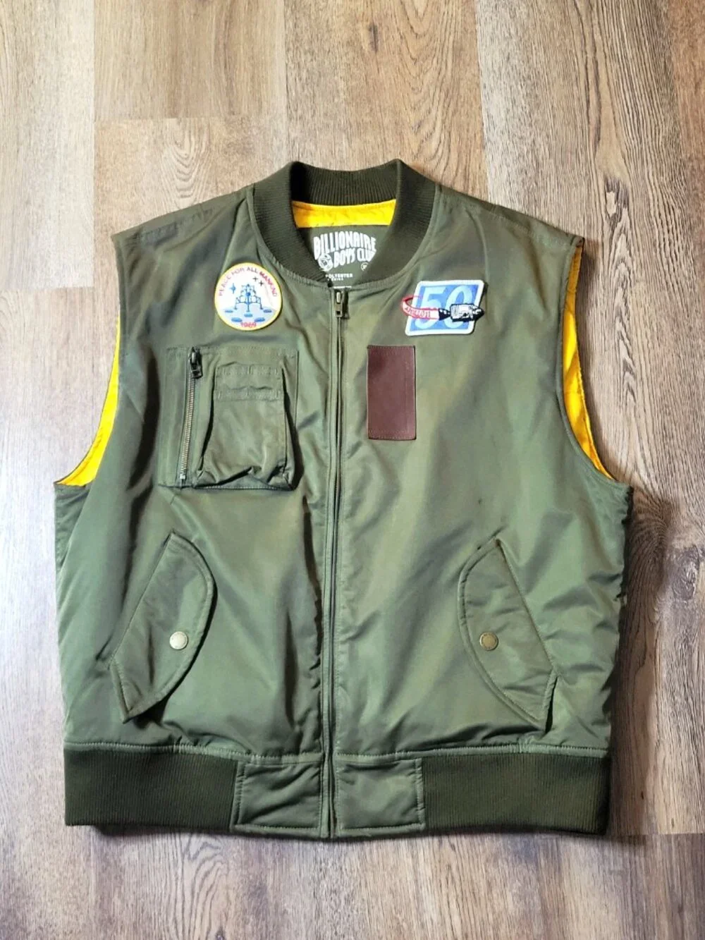 Billionaire Boys Club Apollo Vest Mens XL Peace Tranquility Embroidered Patches